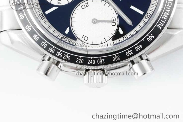 0720 Cozy Speedmaster Racing Master SS HKF Best Edition Black White Dial on SS Bracelet A 7807